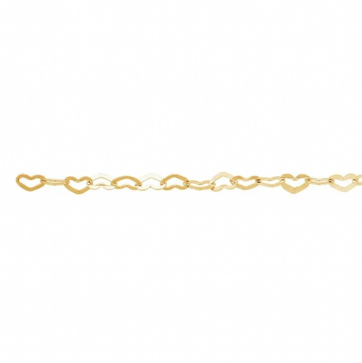 Gold-Filled Heart Link Cable Chain Bracelet