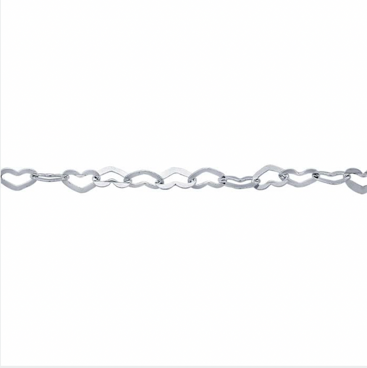 Sterling Silver Heart Link Chain Bracelet