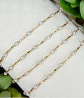 Gold Filled Dapped Pearl Chain Bracelet